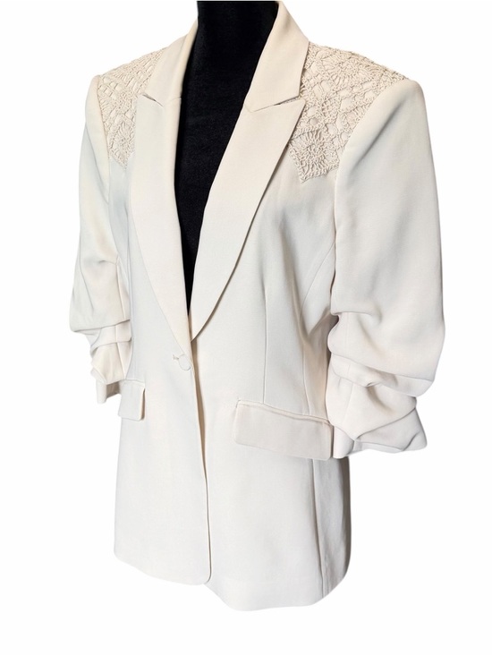 Cinq A Sept Crochet Lace Cheyenne Blazer Ivory Cream Neutral Quiet Luxury Spring - Picture 6 of 15